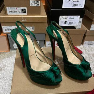 Christian Louboutin Jenny Satin 150mm - Green